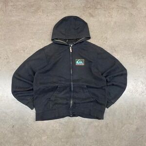Y2K‎ Quiksilver black cotton zip-up hoodie